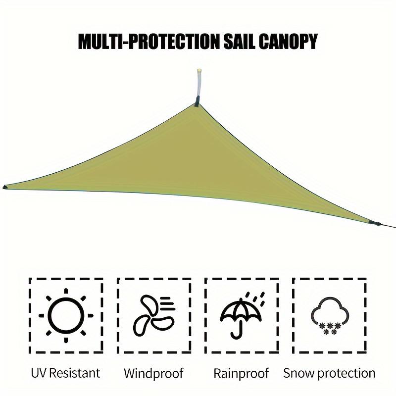 1PC Landscape Canopy\t\t Patio Balcony Triangular Canopy Outdoor Sun Protection Folding Silver Coated Awning Shade Sail 3 Meters