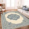 Tapis de zone floral rétro doux antidérapant lavable pour salon chambre bureau décoration intérieure bohème