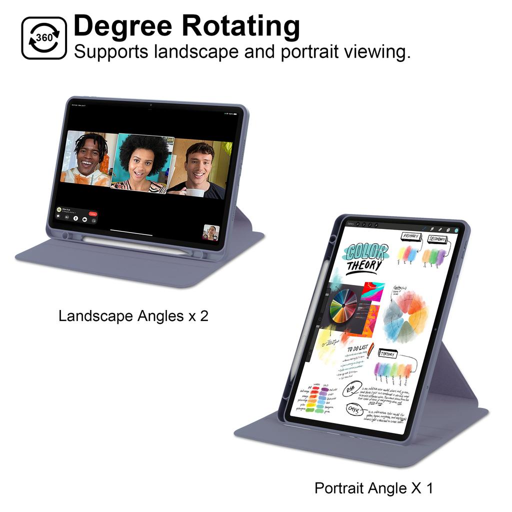Smart Case for Xiaomi Redmi Pad Pro 2024 12.1 Inch Model 2405CRPFDC 360 Rotatable Stand Cover with Auto Sleep & Wake Shockproof