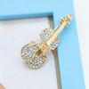 Violin Anti-glare Brooch High-end Women's Suit Corsage Cardigan Shawl Buckle Korean Fashionable and Elegant Brooch