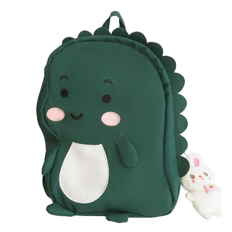 Lovely Girl's Nylon Backpack With Fun Dinosaur Design Spacious And Wear-resistant Fashionable School Bag