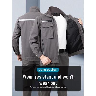 Men's Anti-Scald, Wear-Resistant Workwear Set - Thickened, Dirt-Resistant Protective Clothing for Auto Repair and Construction Sites