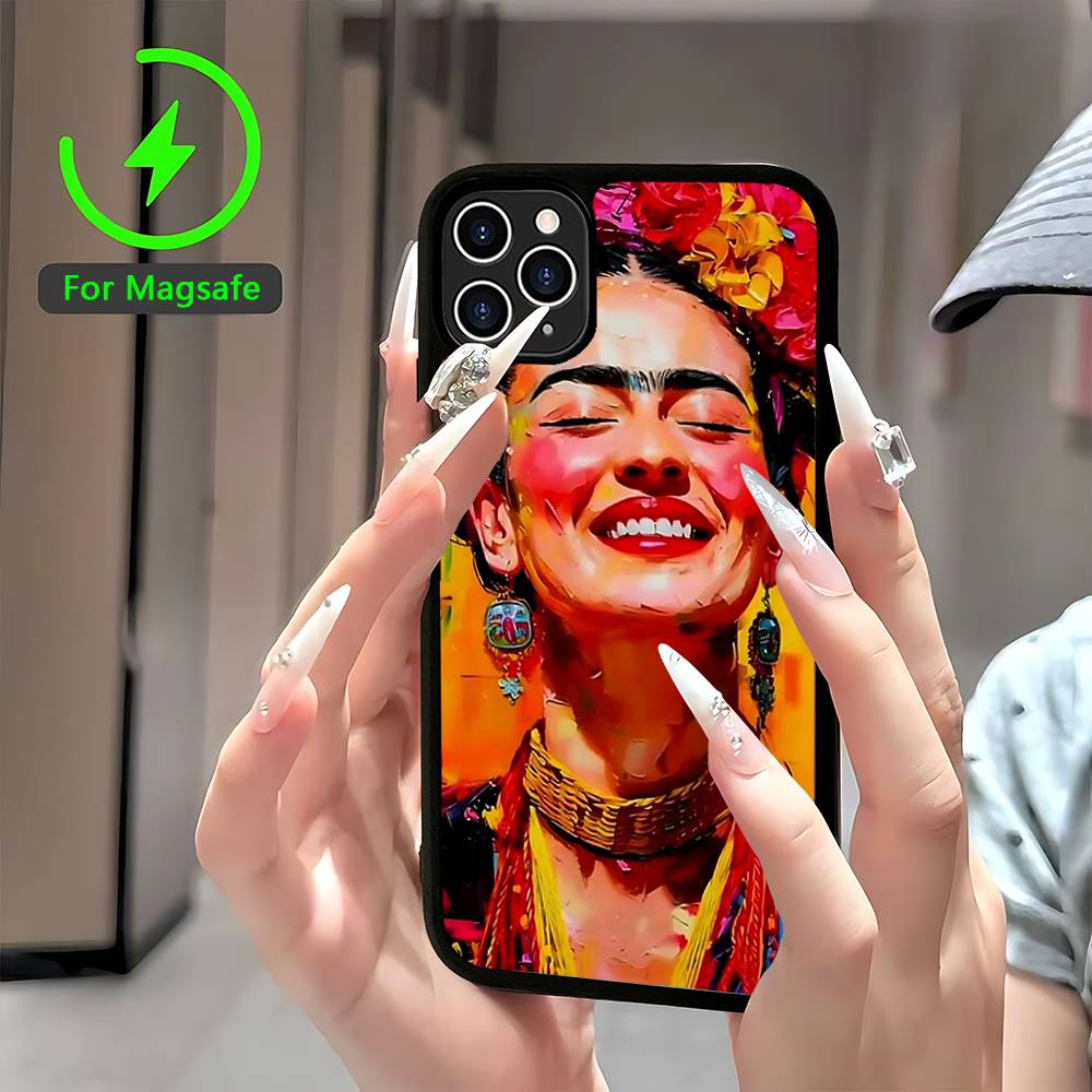 

Fashion F-Frida K-KahlosS Black For Magsafe Magnetic Phone Case For IPhone 16 15 17 Pro Max 11 12 13 14 Plus Cover iPhone 17