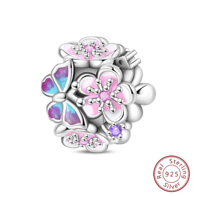 Fit Qikaola Original Bracelet Copper Flower Bird Series Charms Beads For Women Fashion Diy Jewelry Gifts Making