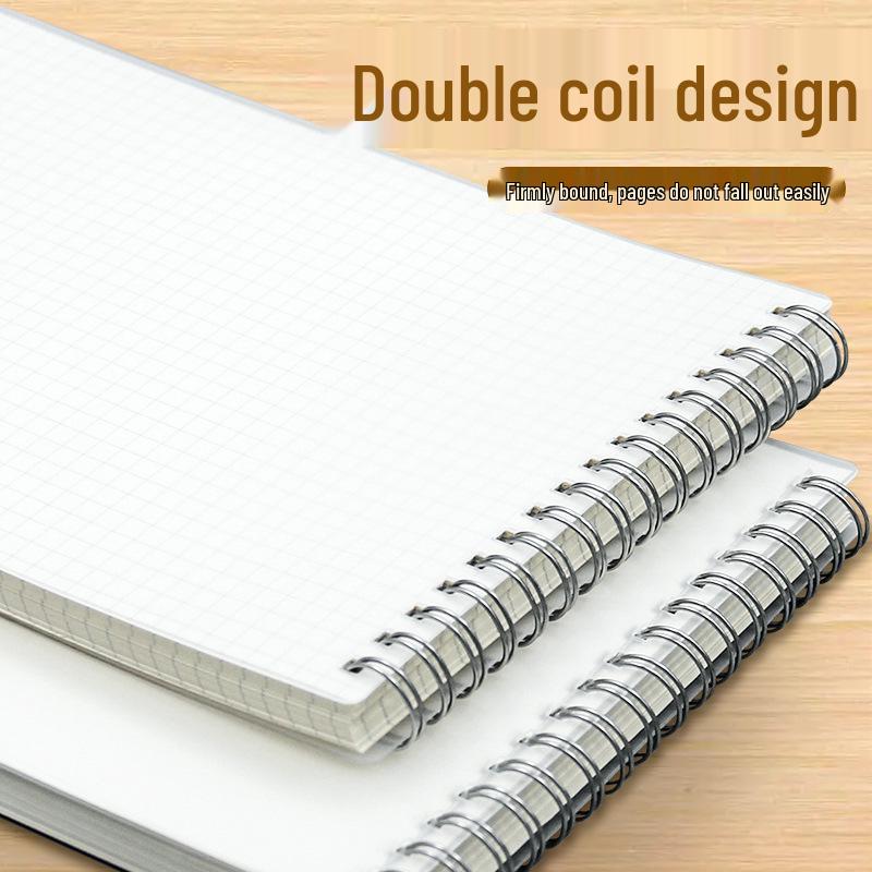 Dual Spiral Notebook - Thick B5, A5 Planner with Lined, Grid, and Blank Pages (English)