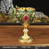 Calice Medievale Vintage Graal Sacro in Metallo Inciso a Mano Bicchiere da Vino Stile Europeo Bar di Casa Bicchieri Sala da Pranzo e Decorazione per la Casa