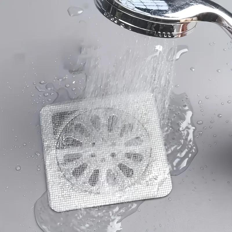 

10pcs Bathroom Hair Filter, Toilet Sewer Filter, Kitchen Anti-Clogging And Insect-Proof, Self-Adhesive Floor Drain Sticker белый