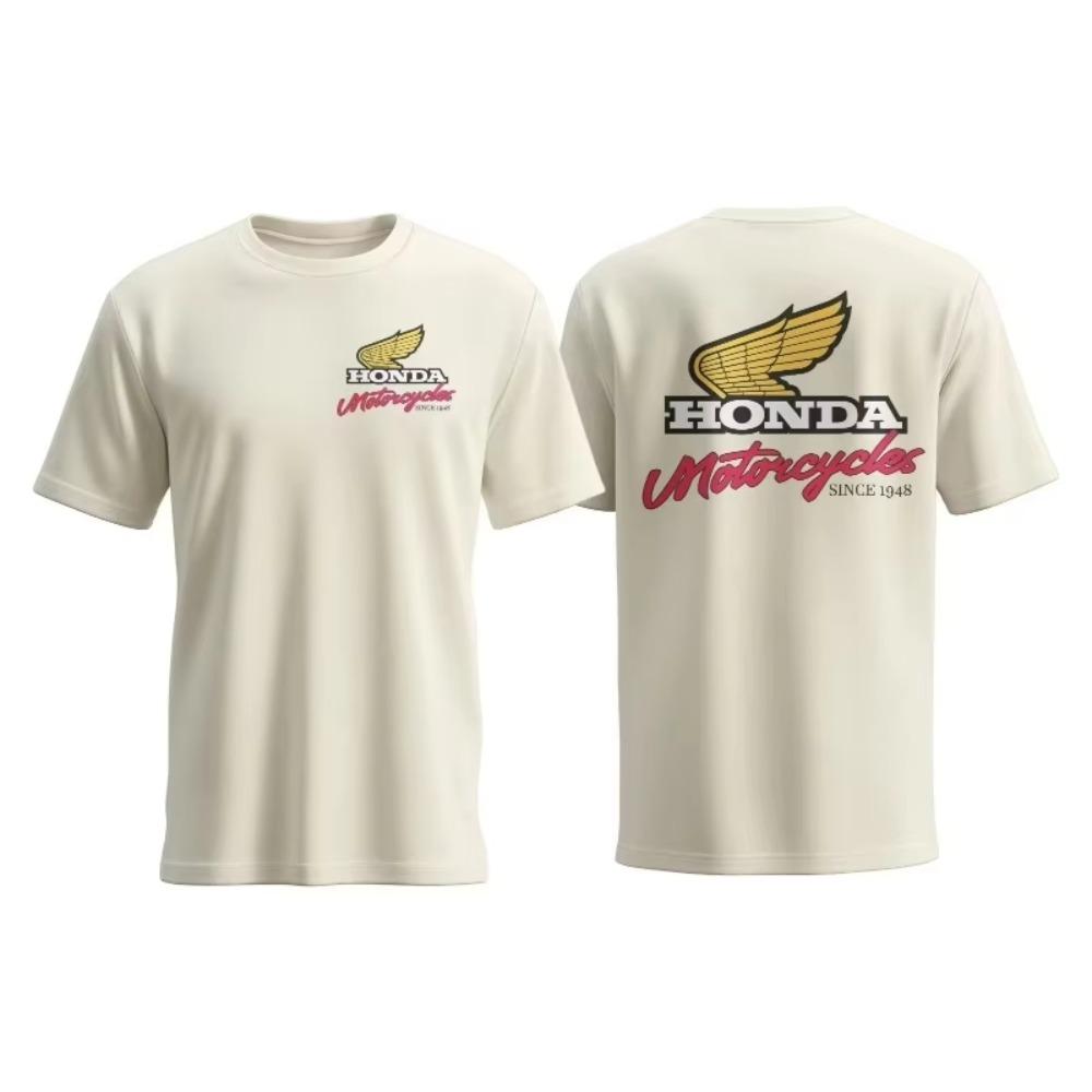 Honda Mens and Womens Tshirt Summer Cotton Tee Honda Racing Car Shortsleeved Spring and Autumn Motorcycle Cycling Top M