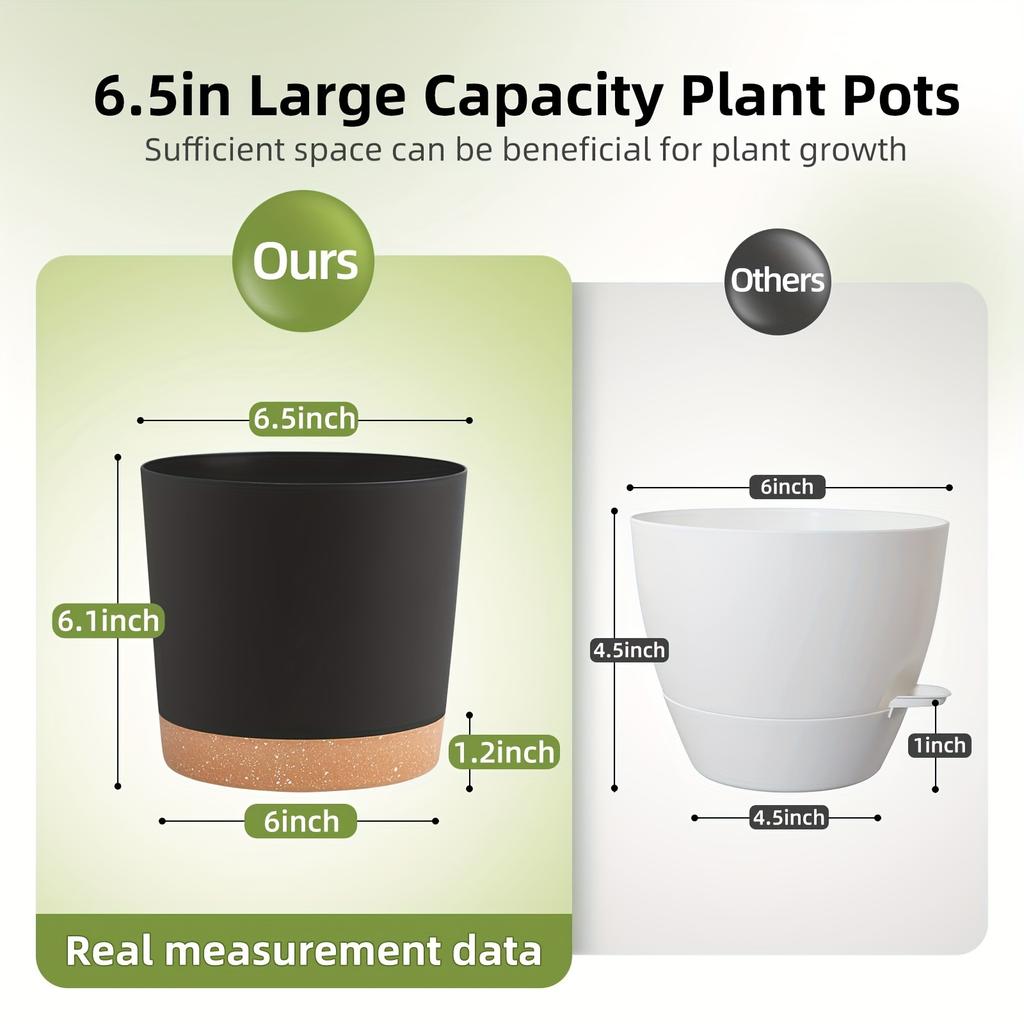 2pcs 16.51cm Flowerpot Removable Bottom Round Flower Pot 6.5inch Detachable Bottom Flower Pot Outdoor Garden Home Supplies
