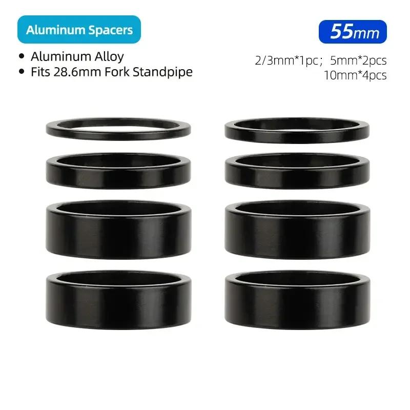 Aluminum Spacer 1-1/8" 28.6mm Bicycle Front Fork Standpipe Headset Stem Alloy Washer Multi-size Height Handlebar Rise-up Adjust