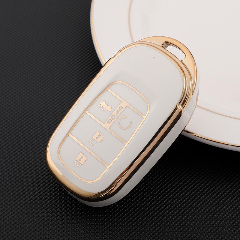 2022 Gold Edge Key Cover for Eleventh Gen Honda Civic Remote – Full Coverage Protective Shell