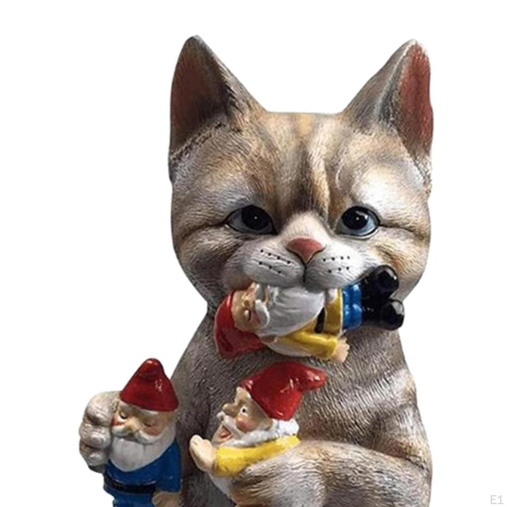 Socha zahradní kočky - vnitřní / venkovní socha pro dům, zahradu, terasu, terasu, verandu