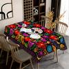 Calavera Flowers Rectangle Table Cloth for Table Decor Kitchen Dining Waterproof Reusable Tablecloth for Tables Wedding Party