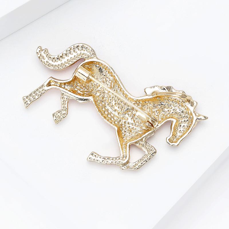 1Pc Horse Brooch Cartoon Alloy Cute Rhinestone Gift Pin Enamel
