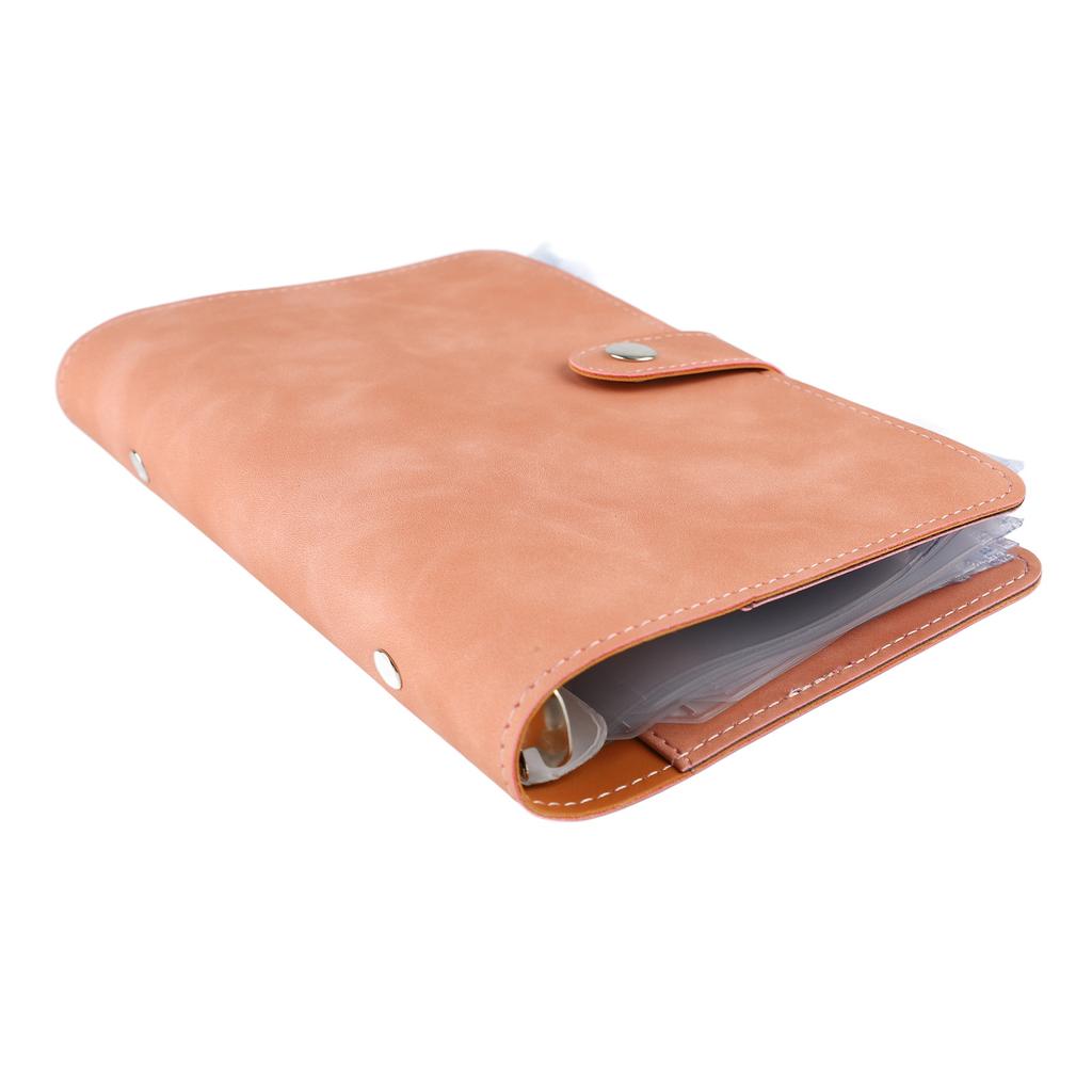 Levný pořadač A6 s více kapsami Nerezové kroužky PU kožený obal Portfolio pořadač pro