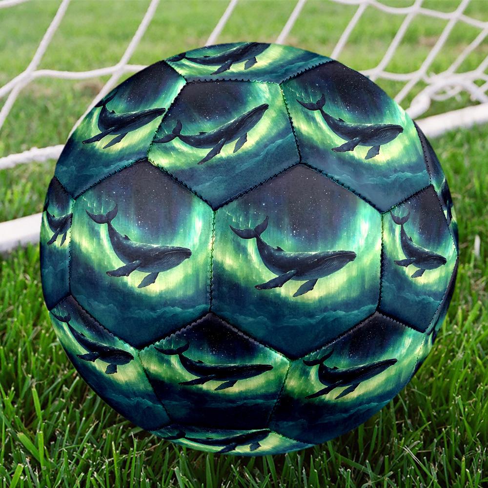 1pc Whale Aurora Size 5 Soccer Ball Professional Match Training Football Indoor &Outdoor Sports Ball Lightweight Durable C6535