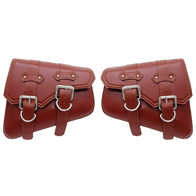 

Водонепроницаемая сумка для мотоцикла, мотоциклетные седельные сумки из искусственной кожи, боковая сумка для инструментов для мотоцикла, уличный багаж для Sportster XL 883 1200 коричневый