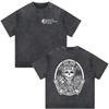 Vintage Vasket Fremadrettede Observationsgruppe Skelet Gotisk T-shirts Mænd Kvinder Mode Oversized Afslappet Bomulds T-shirt Streetwear