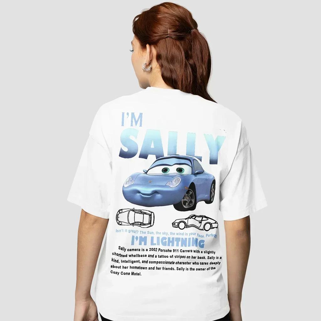 Family Summer Men's Women's Sally I'm Lightning Cars McQueen Graphic T-Shirt Accessories Fun Cotton Couple Top Kids T-Shirt