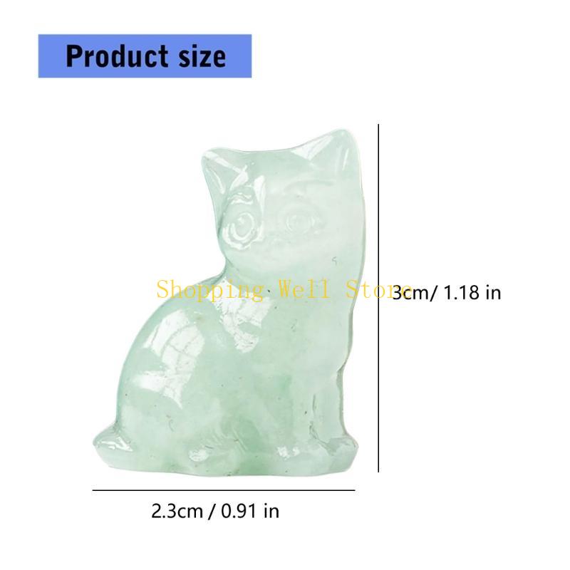KX4B Crystal Lucky Cats Miniature Figurine Collectibe Gift for Celebration Birthday Housewarmings Fengshui Decors Ornament