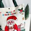 Christmas Gift Bag Canvas Handheld Cartoon Santa Xmas Tree Elk Design for Natal Navidad New Year 2026 Party Favor