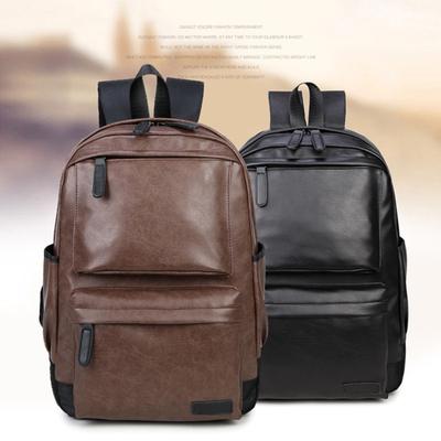 Men's Shoulder Bag Korean New Fashion PU Leather Man Double Shoulder Backpack Large Capacity KTB