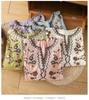 Women's Artistic Embroidered V-Neck Cotton Linen Top - Casual, Loose Fit, Slimming Short Sleeve