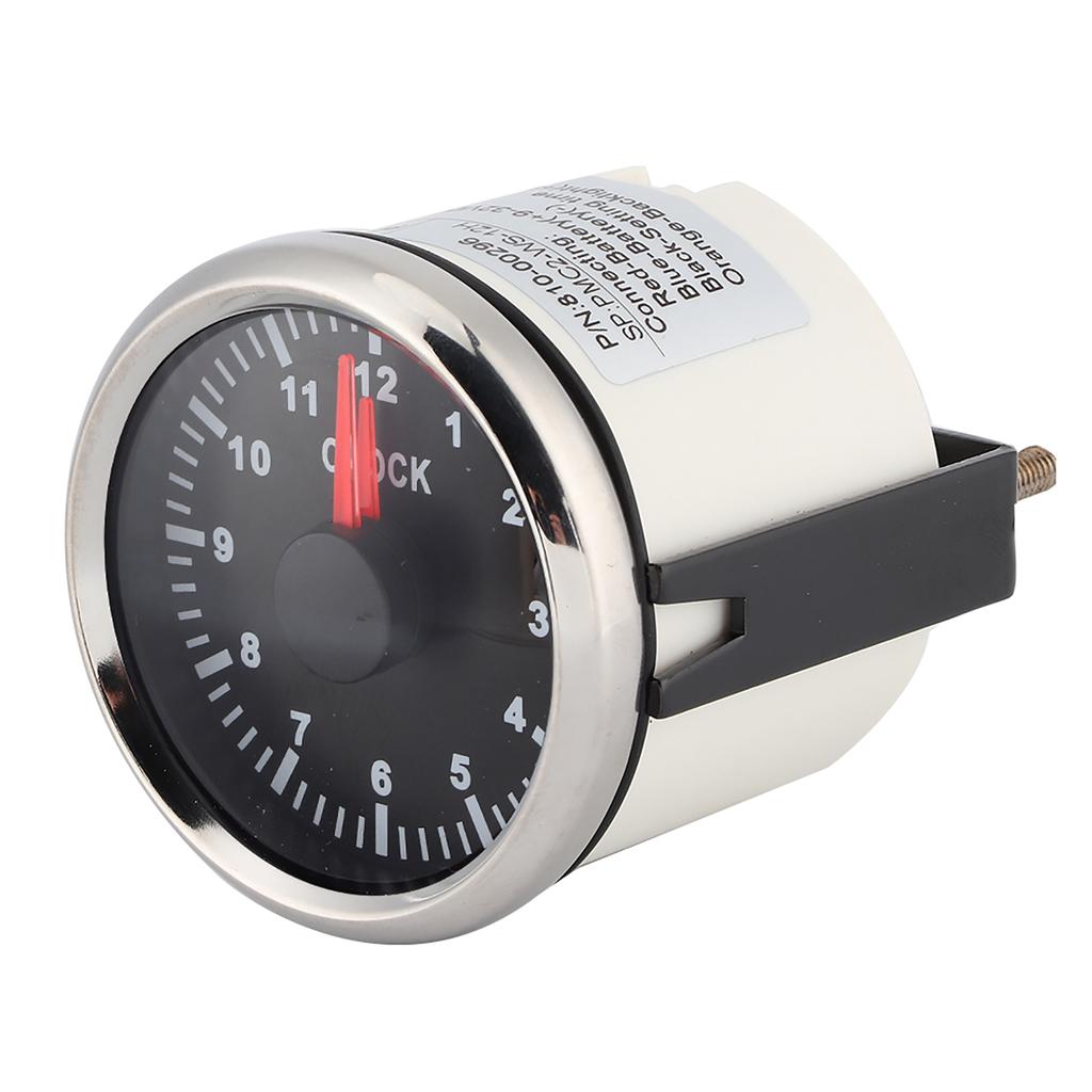 2in Universal 0‑12 Hourmeter Clock Instrument Panel Gauges Display Red Backlight 12V 24V for Car Boat Yacht