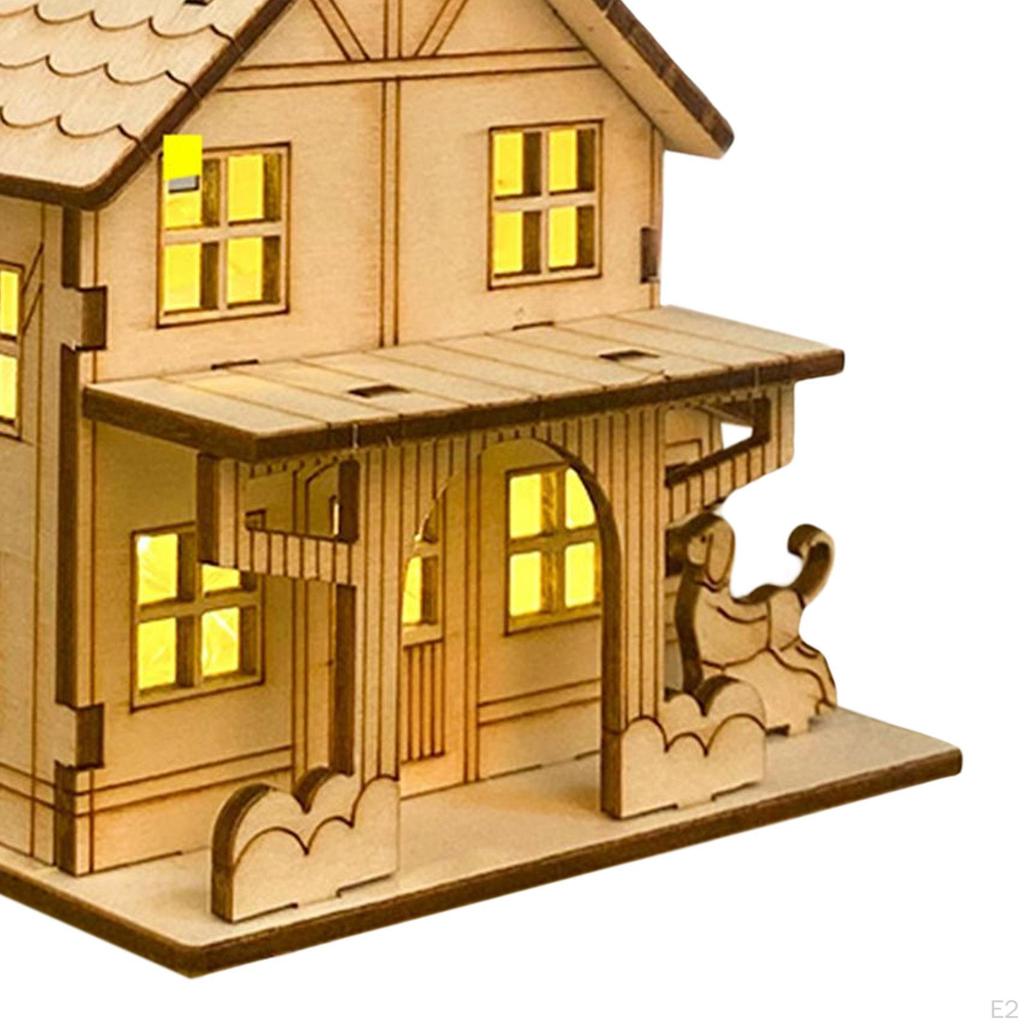 Unfinished Wood House Living Room Sculpture Festival Village Christmas Scene