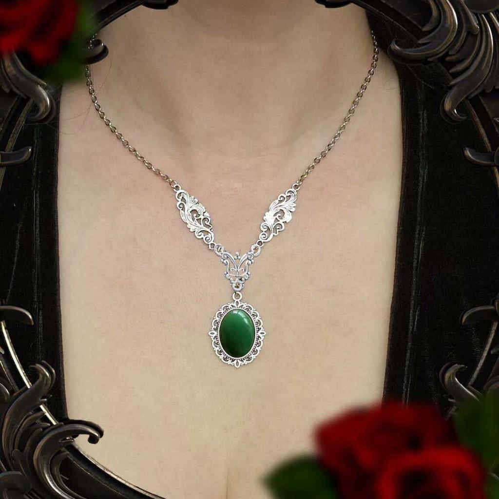 Gothic Vintage Ruby Jewelry Geometric Pendant Chain For Party Wear