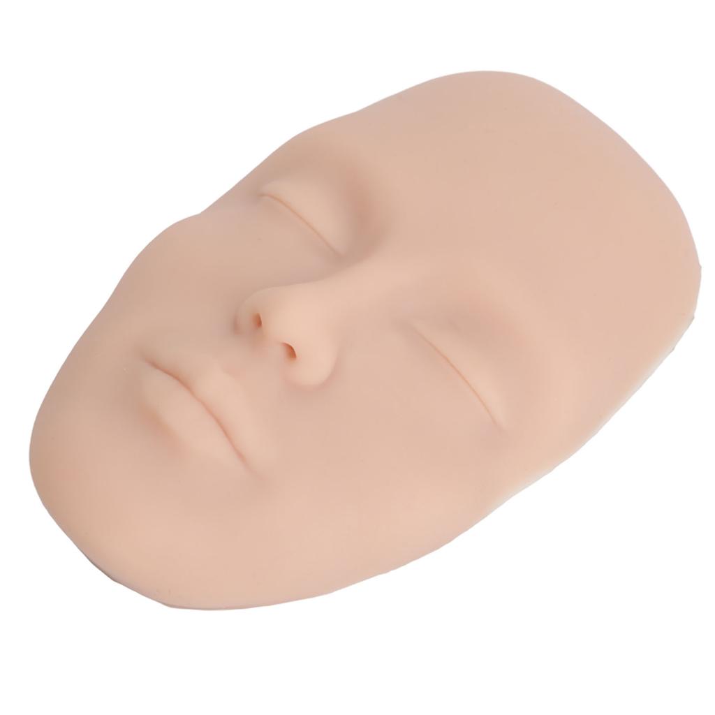 3D Makeup Practice Face Board Realistic Reusable Silicone Cosmetic Mannequin Face with 7PCS Brush for Beginner Medium
