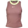 Vestă de tenis pentru femei Court Slam Logo Patchwork cu guler rotund striat, Topuri mov-fumuriu FD5635-208