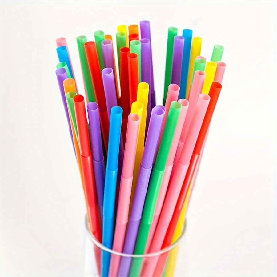200pcs Colorful Bendy Straws Extra Long 33cm Disposable Plastic Drinking Straws for Parties, Birthday, Wedding, Drinks Decor JXB
