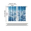 2 Pcs   Filtering Curtains (excluding Rods   Non-movable   Without Batteries) Blue Sky & White Clouds for Use In Bedrooms and