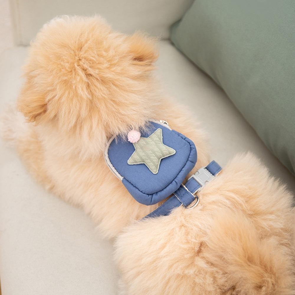 Escape Proof Dog Leash Adjustable Small Dog Harness Cute Star Pattern Dog Harness  Street Walk