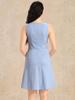 Allegra K Women's Flared Knit Dress, Houndstooth Check Pattern, Sleeveless, Short Length, Sky Blue, Size XS
