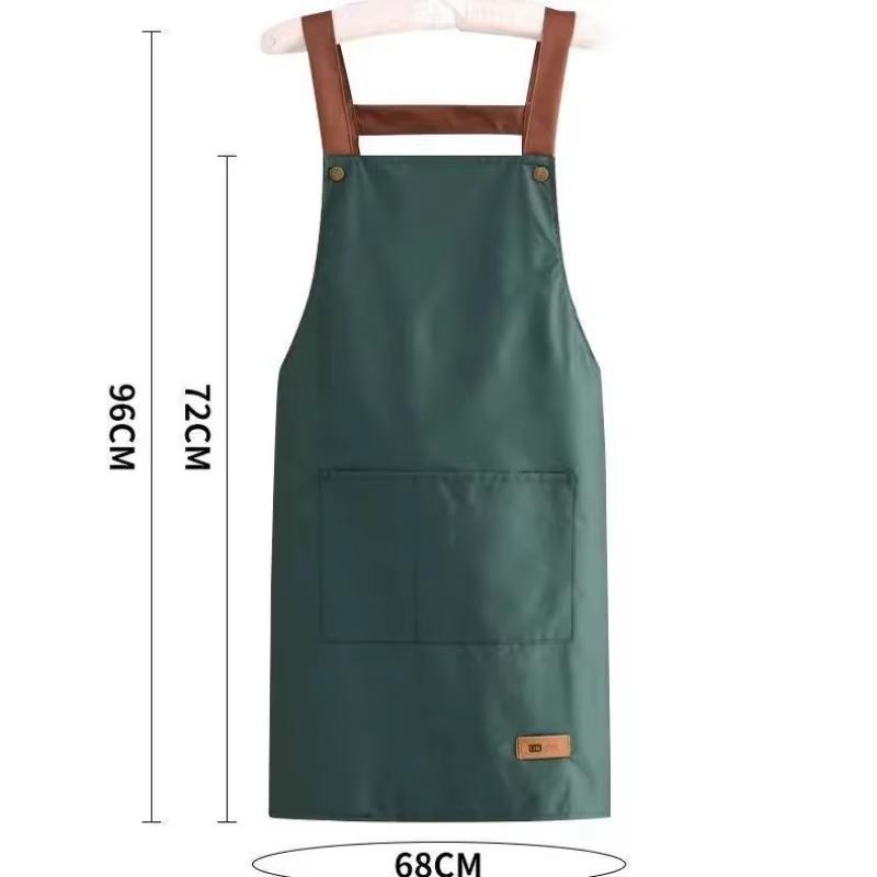 Kitchen Waterproof and Oil Resistant Apron for Men and Women Cooking, Solid Color Simple Hotel Work Clothes
