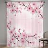 1PC Red Rose Petal Sheer Curtains Romantic Floral Print Light Filtering Drapes Valentine Home Decor for Bedroom Living Room