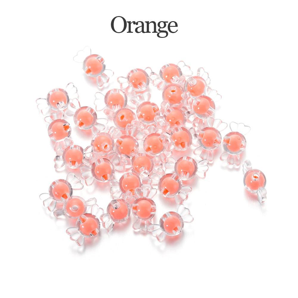 20Pcs Acrylic Spaced Beads Transparent Candy Heart Shape Beads Handmade For DIY Necklace Earrings Jewelry Making Accessories