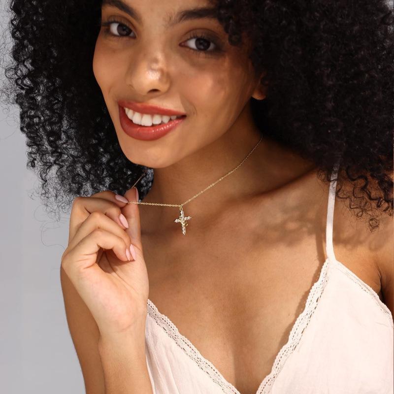 Crown Circle Rotating Necklace - Women's Pendant with Cross and European American Design