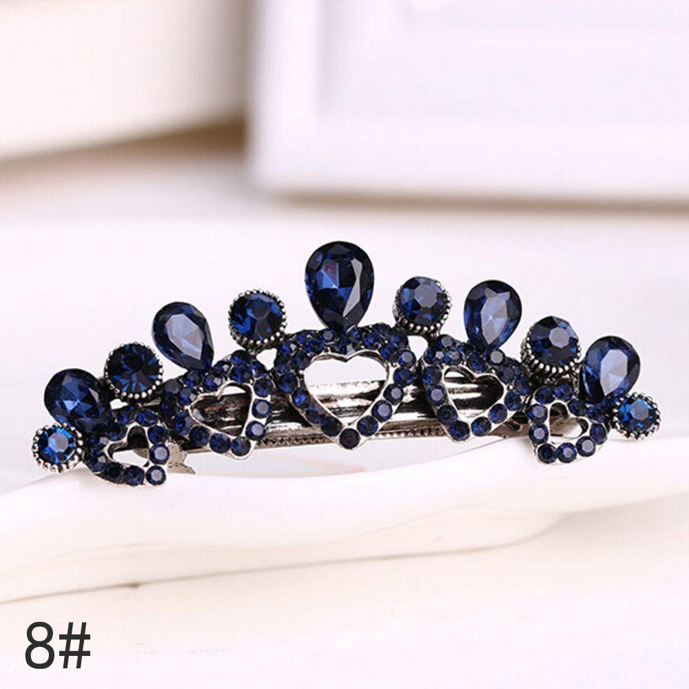 Retro Vintage kovové křišťálové křišťálové květiny Sponka do vlasů Bow Knot Barrette Butterfly