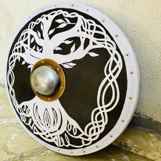 Viking Shield Yggdrasil Norse Tree of Life Wooden Shield Medieval Battleworn Viking Warrior Shield Valhalla Shield