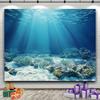 1 Piece a Polyester Background Fabric Themed Around an Ocean Aquarium with Underwater Sunlight and Deep Blue Seawater