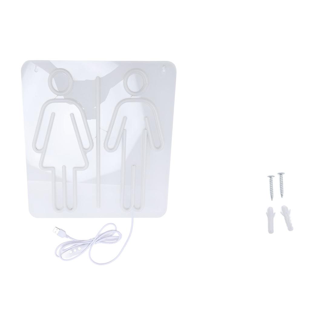 Toilet LED Neon Sign USB Powered Eye Catching Wall Mount LED Neon Light for Restroom Washroom Hotel Shopping Mall