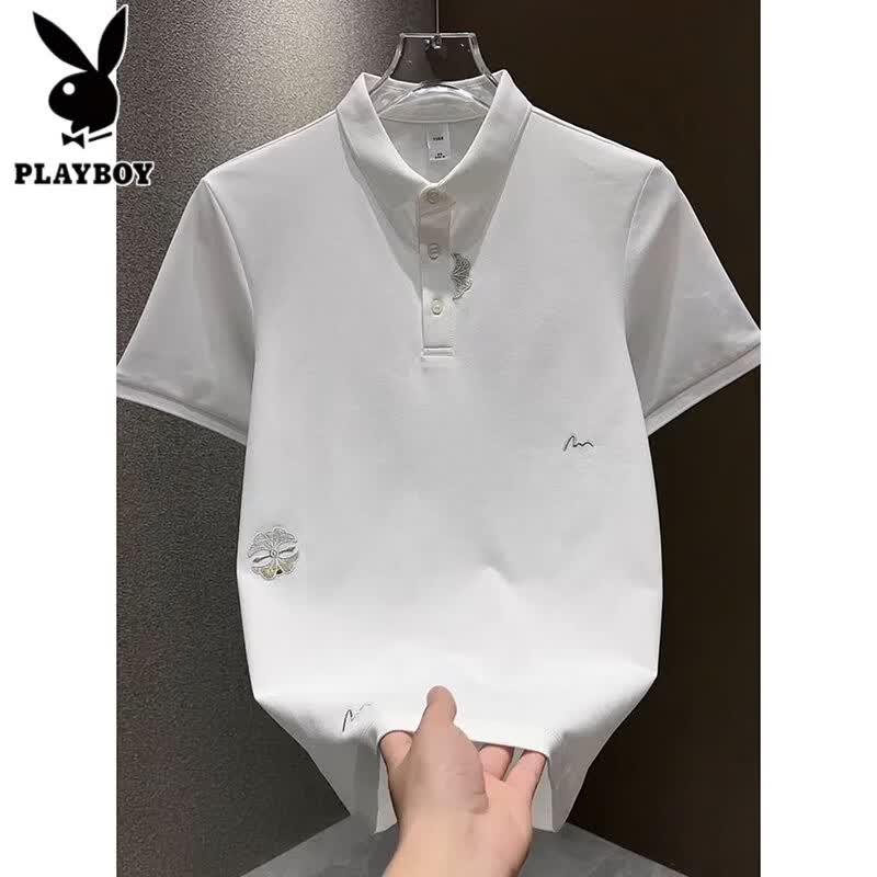 PLAYBOY Men s Heavyweight Embroidered Polo Shirt 2XL