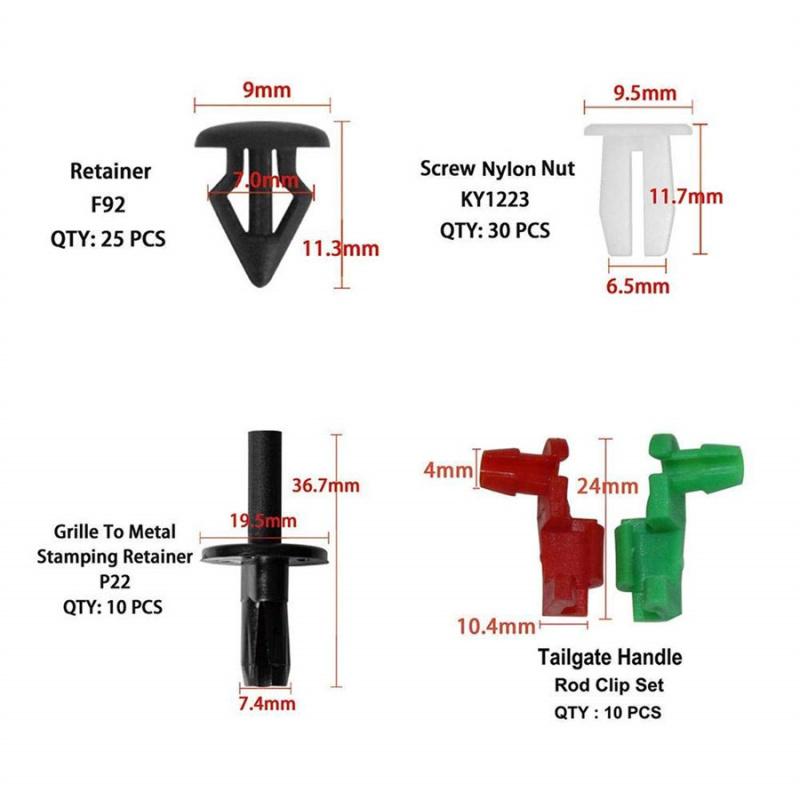 New 425 Pcs Plastic Fender Panel Fastener Retainer Clip +30Pcs Mixed Equipment Tool