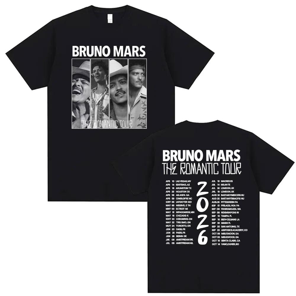 Bruno Mars The RoUnisextic Tour 2026 Print T Shirts Unisexs Clothing Harajuku Gothic T Shirt Fashion Summer ONeck Oversized Tshirts