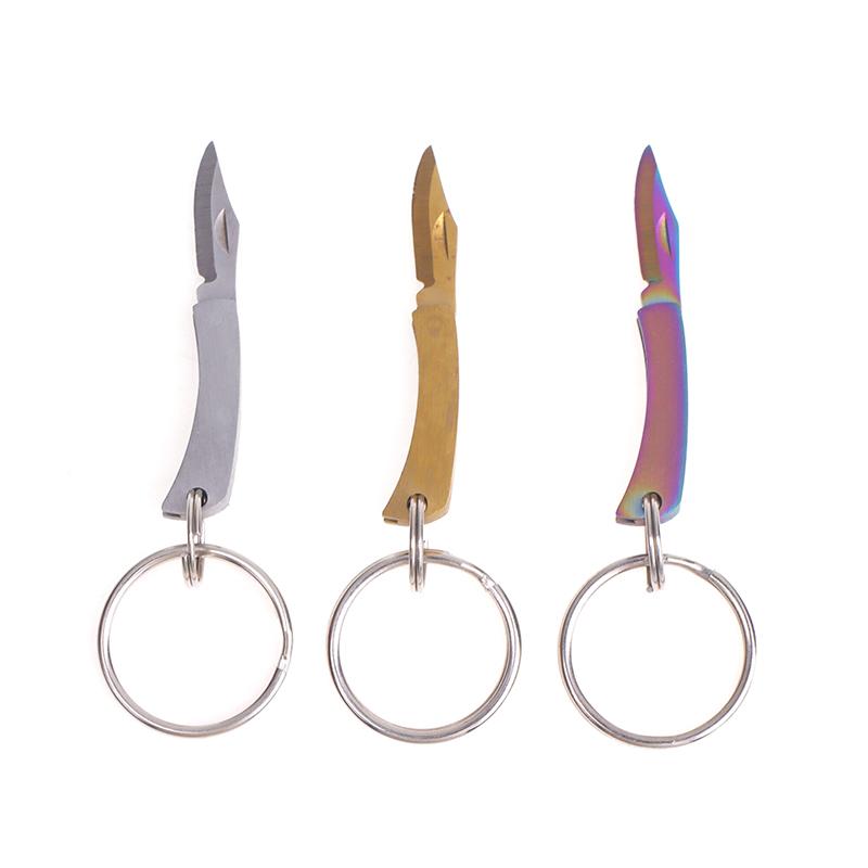 New Stainless Steel Mini Folding Knife Ultra Small Portable Pocket Knife Express Open Box Keychain EDC Small Folding Knife