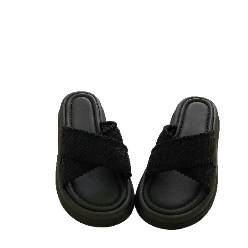 New summer platform slippers female new fairy outer sandals holiday flat beach shoes