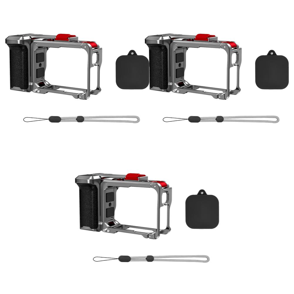 Quick Release Camera Rabbit Cage with Lens Cap Ergonomic Action Camera Cage Comfortable Grip Camera Frame For Insta360 Ace Pro/2